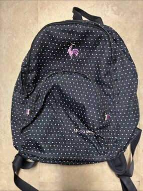 Le Coq Sportif Navy Backpack with White and Light Purple Dot Print